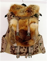 Real military issue vest with Afghan fox-fur 