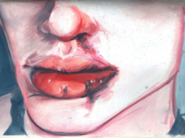 Oil on paper for "Tramps l'oeil."